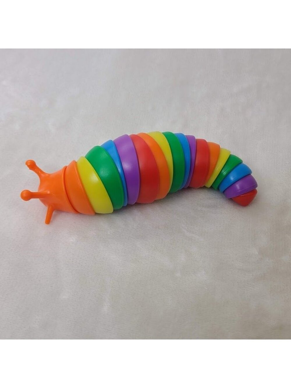 Rainbow Slug Fidget Toy Large Articulated Sensory Wiggle Desk Toy Stress Relief - Picture 4 of 6